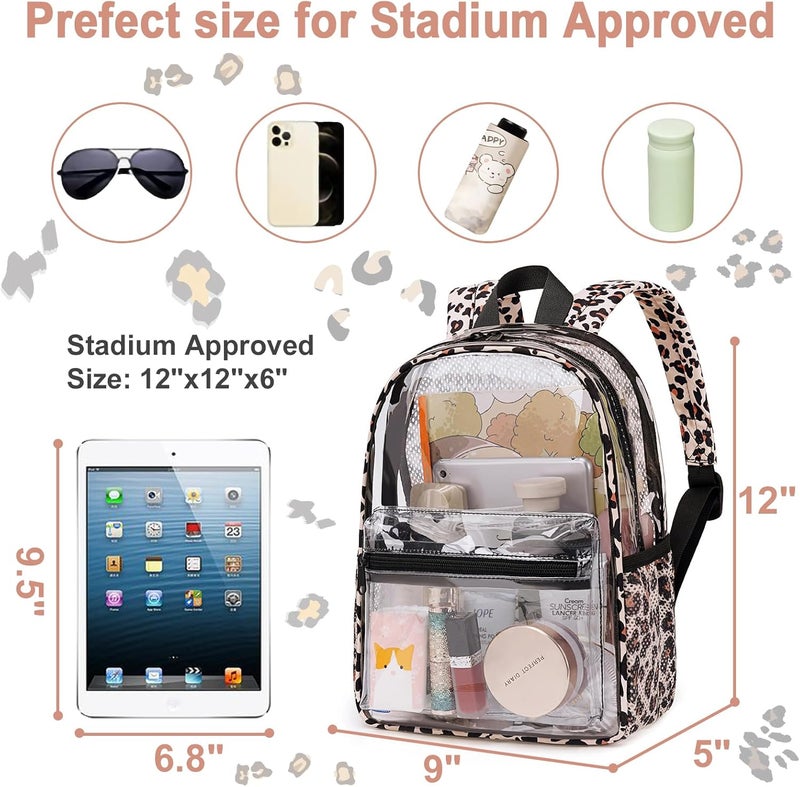 BTOOP Clear Mini Backpack for Stadium Events 12x12x6 Small Transparent Backpacks Plastic See Through Clear Bag for Concerts Work Festival Security Travel - Image 4